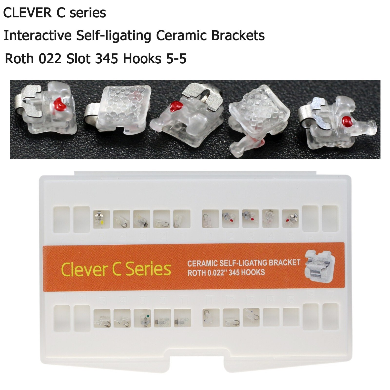 Dental Self Ligating Brackets Orthodontic Ceramic Metal Roth MBT Damon Empower