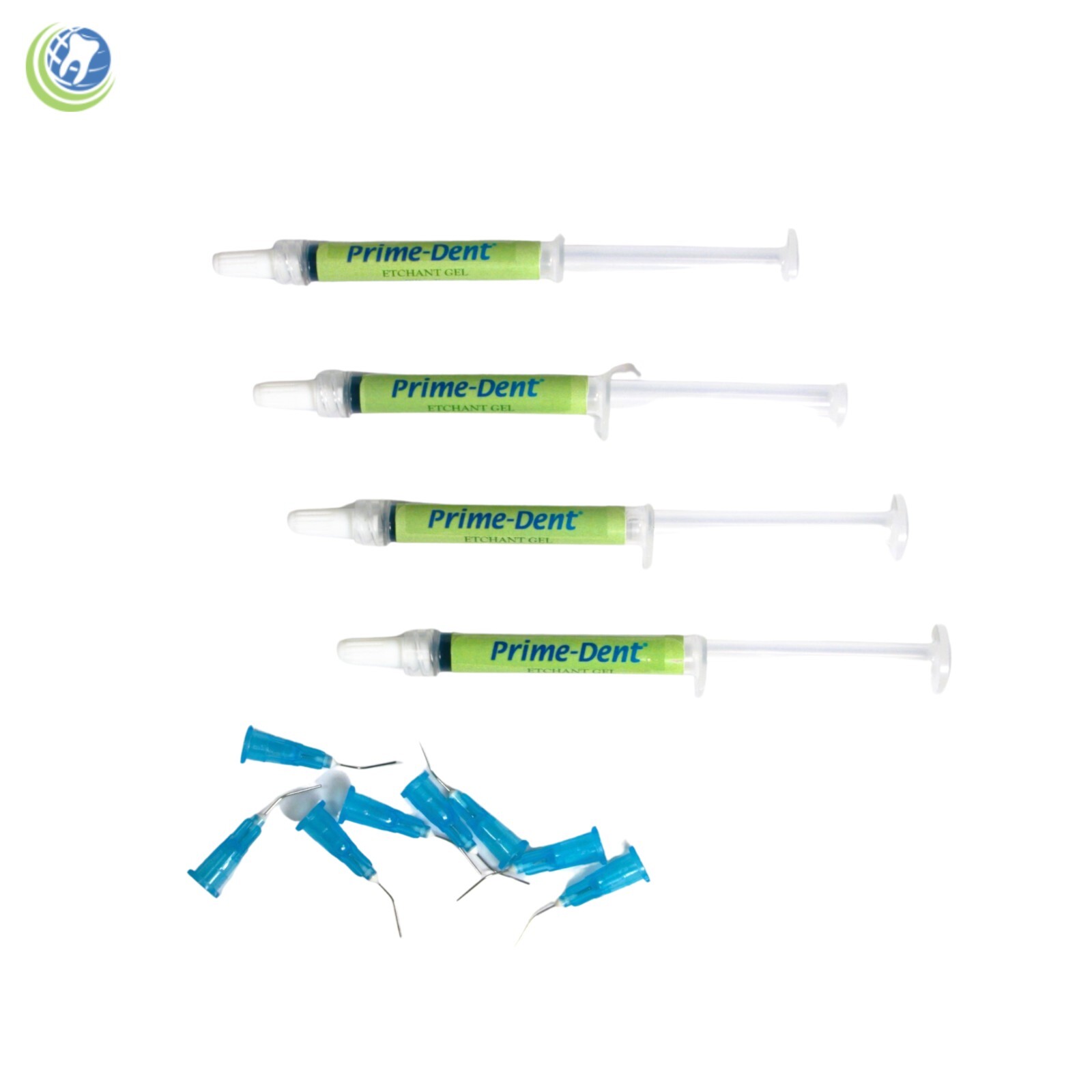 Dental Acid Etching Gel 37% Phosphoric 4 x 1.2ml Syringes Silica Free Blue Prime