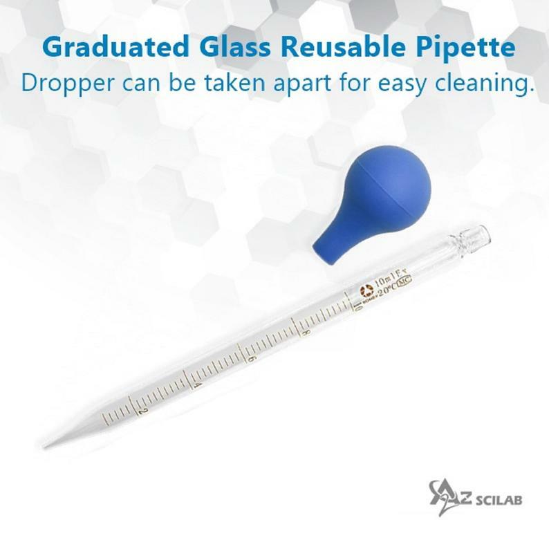 Graduated Medicine Glass Droppers 10ml Transfer Pipet Pipette 8″ with Scale