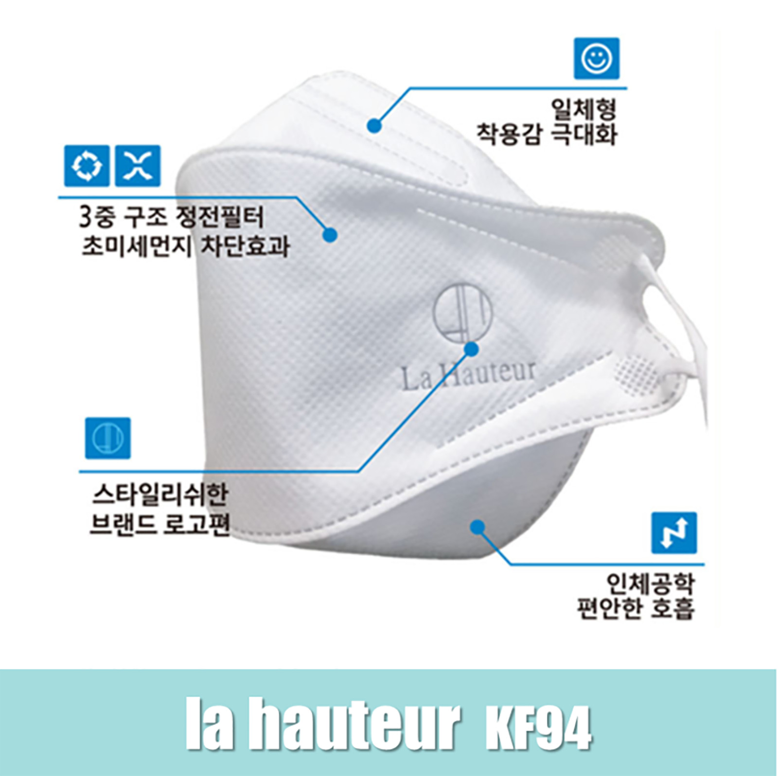 La Hauteur KF94 Korean Face Mask Made in Korea Medical Respirators Dust Covers