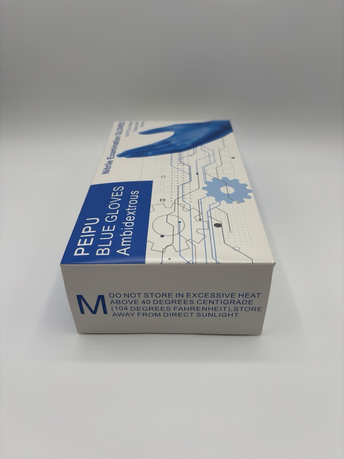 Peipu Blue Nitrile Examination Gloves – Ambidextrous Medium – Powder Free – 100