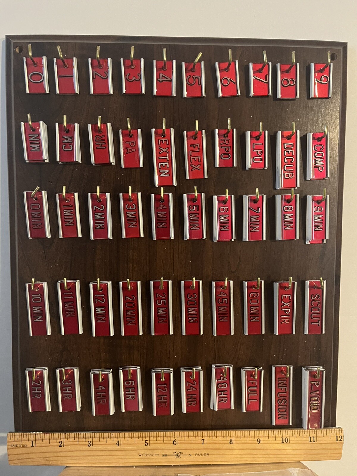 General X-Ray Marker Set/Lot with Hanging Display and 100 Common Markers!