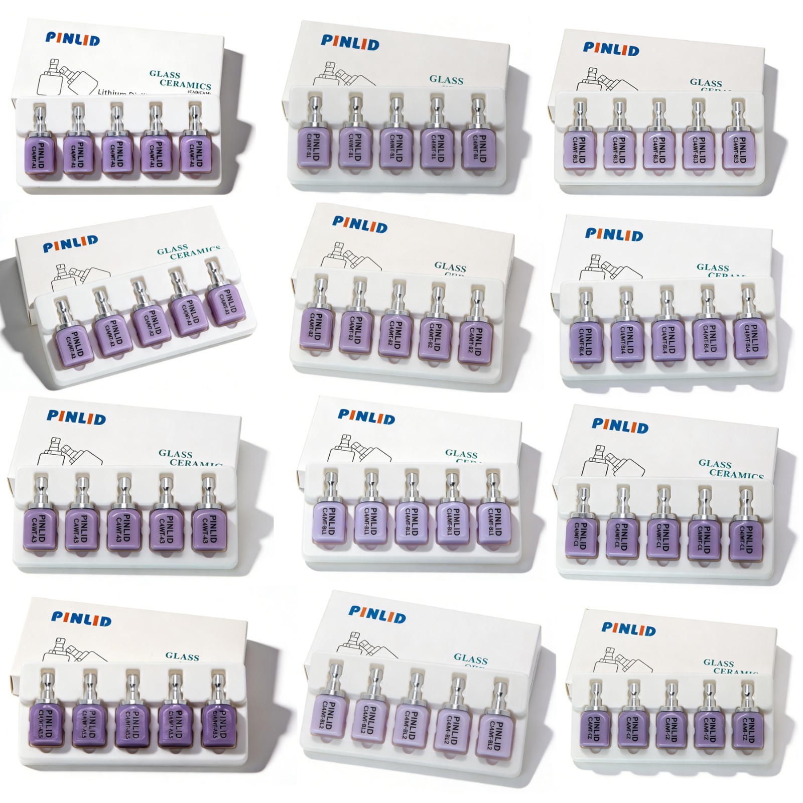Dental C14 MT Lithium Disilicate Glass Ceramic Blocks A1–BL4 CAD/CAM 5pcs/Box
