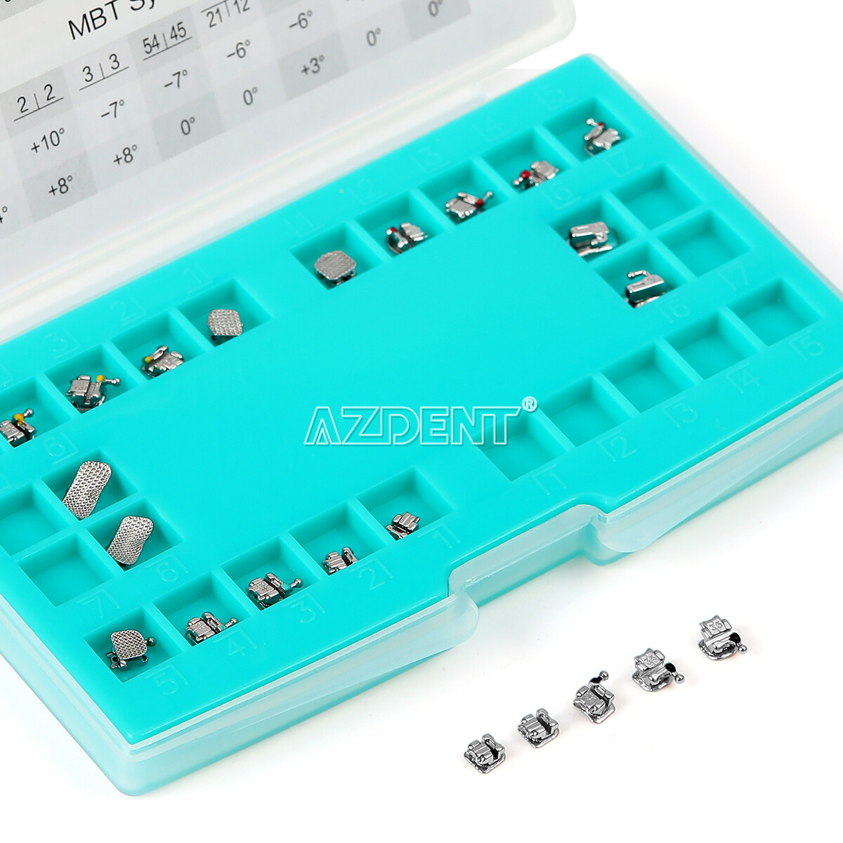 AZDENT Dental Metal Self-Ligating Brackets Braces Mini Roth.022 345 Hooks USA