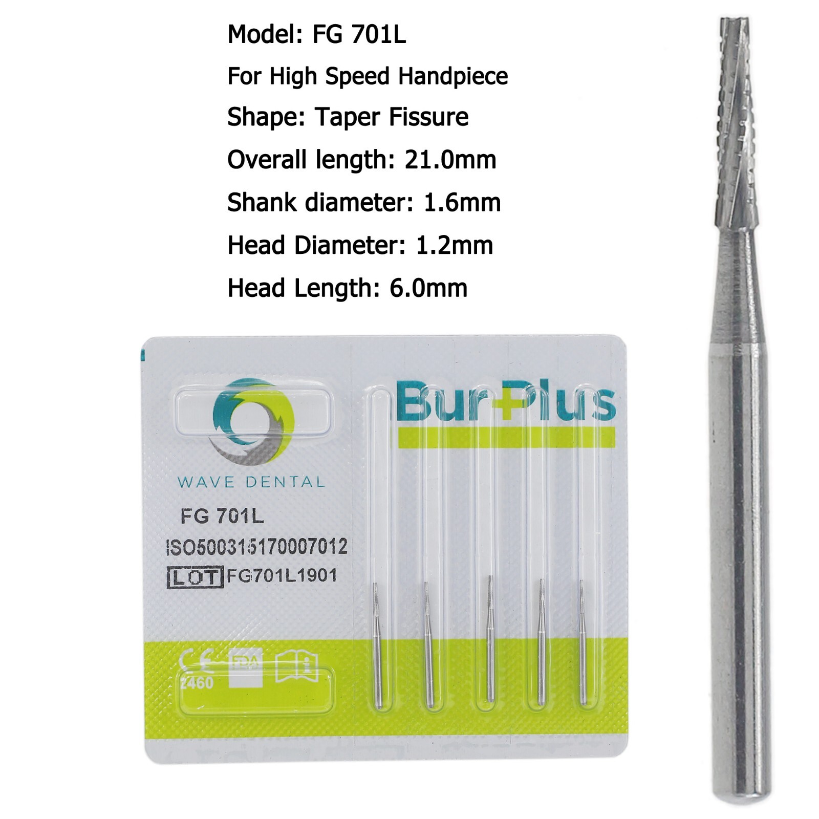 Wave Dental Carbide Burs FG 169L 699 699L 702L High Speed Friction Grip Midwest
