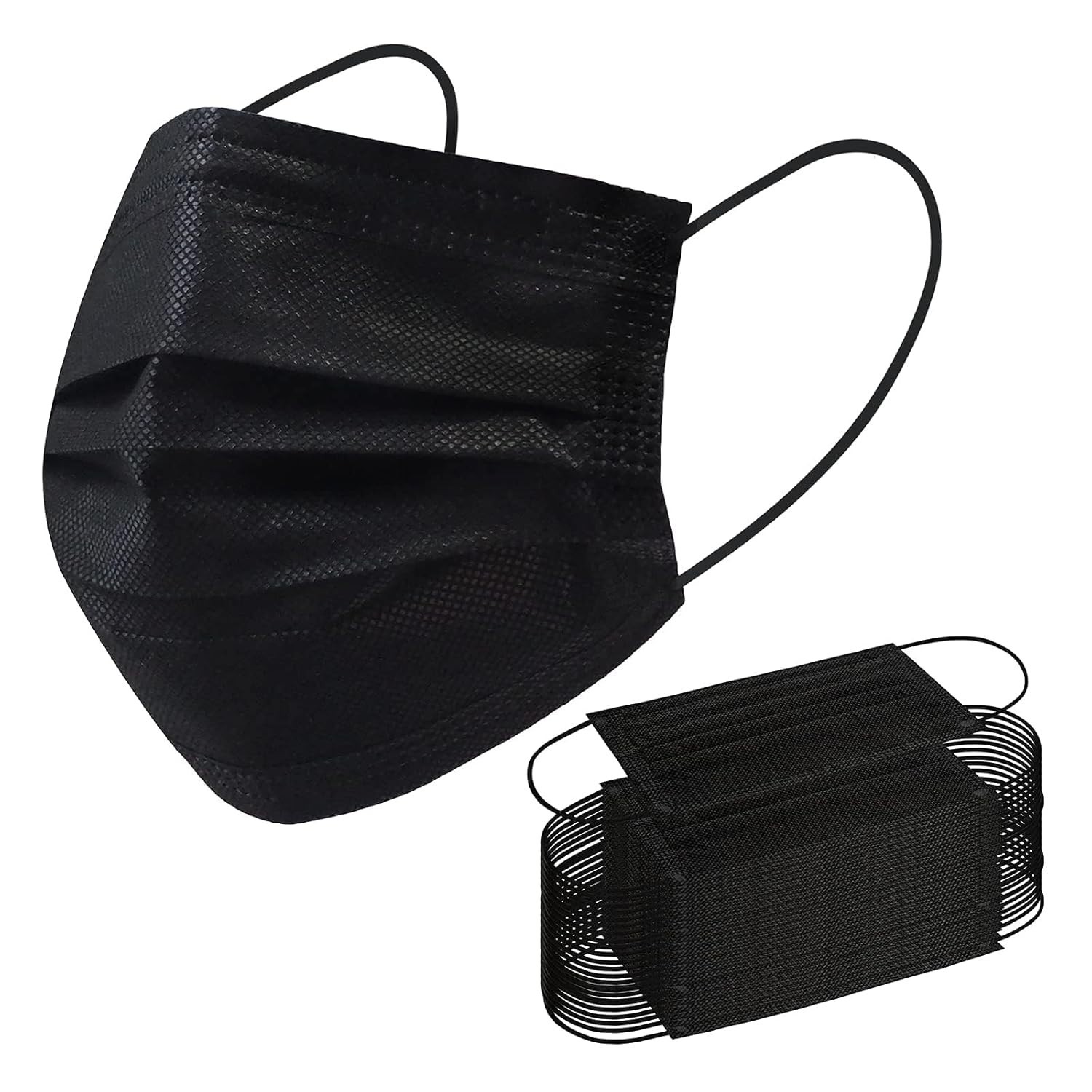 Breathable 3-Ply Black Disposable Masks – 100 Count for Everyday Protection