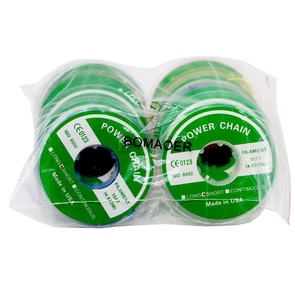 Dental Orthodontic Elastic Ultra Power Chain Short Type 10 colors 10 Rolls/Set