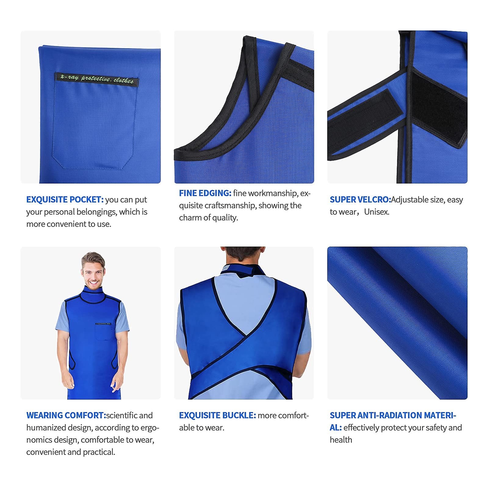 Lead Apron 0.5mmpb Xray with Thyroid Shield Collar Dental Lab Apron Lead Protect