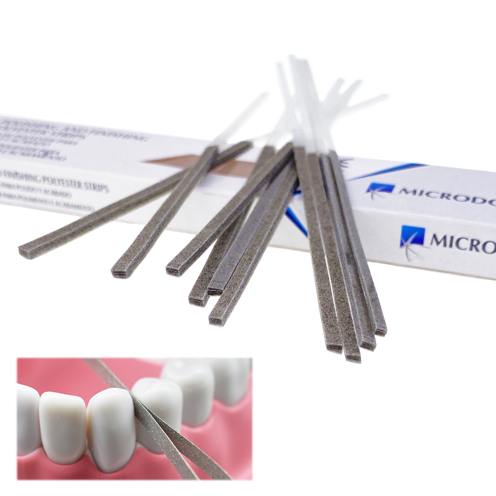Microdont Dental Polishing Strips Polyester 2.5 mm Medium/Fine 100 per Box
