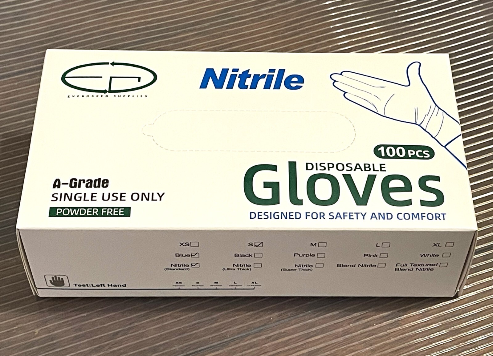 Gloves Blue Nitrile Powder Free, SMALL, Case of 34 boxes; 100pcs/box (3400pcs)