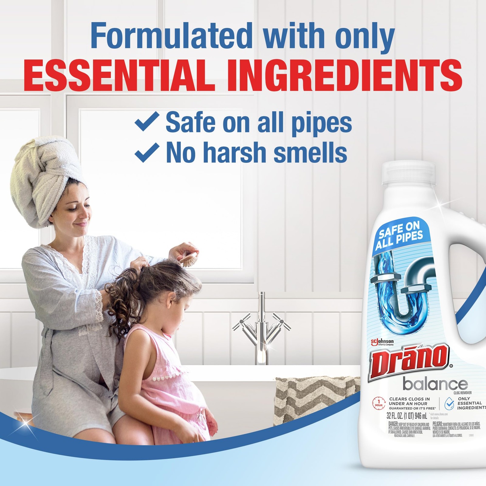 Drano Balance Drain Clog Remover and Cleaner, 32 Fl Oz (Pack of 1)