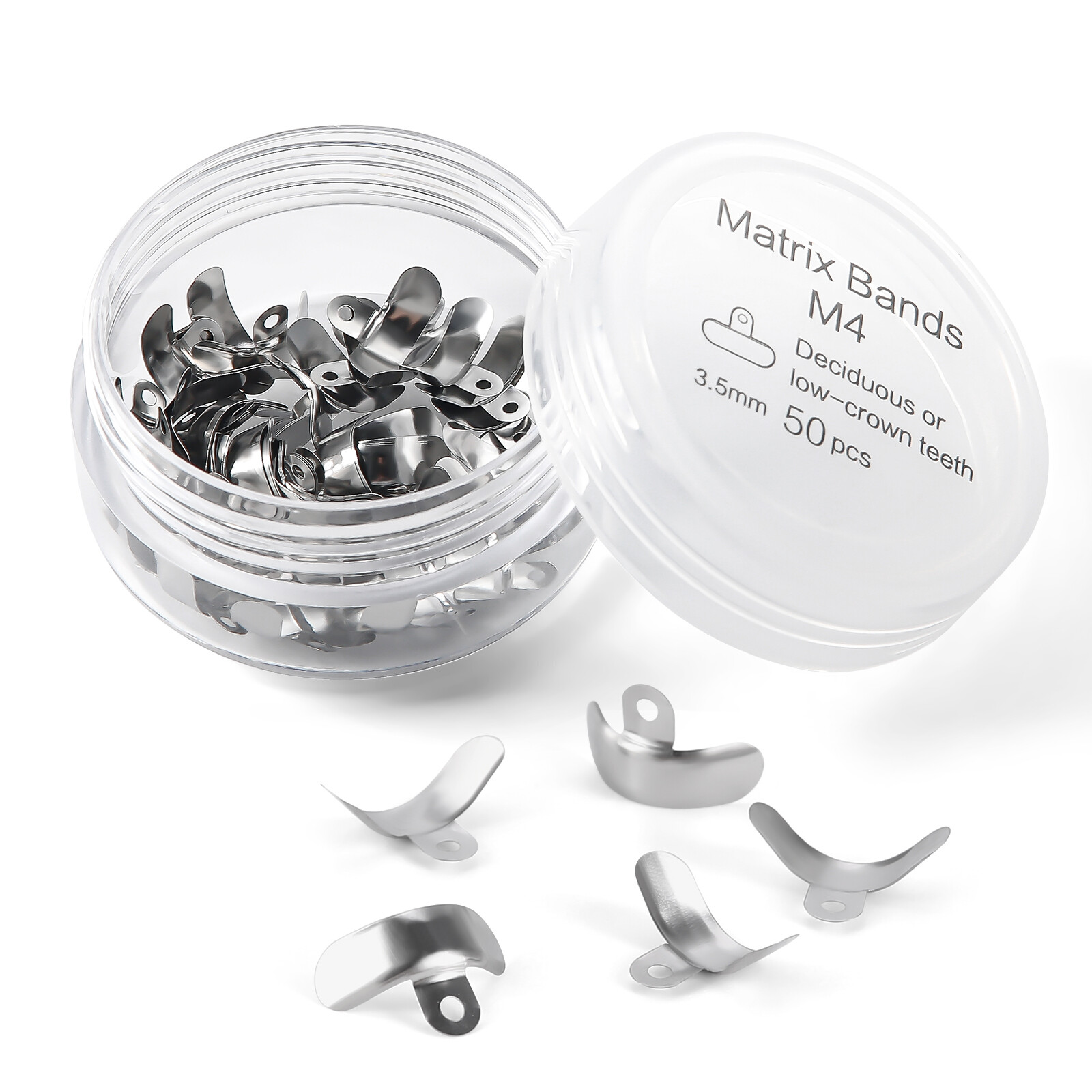 JMU Dental Matrix Bands Ring Sectional Matrice Clamp 3.5-6.5mm 50pcs/box