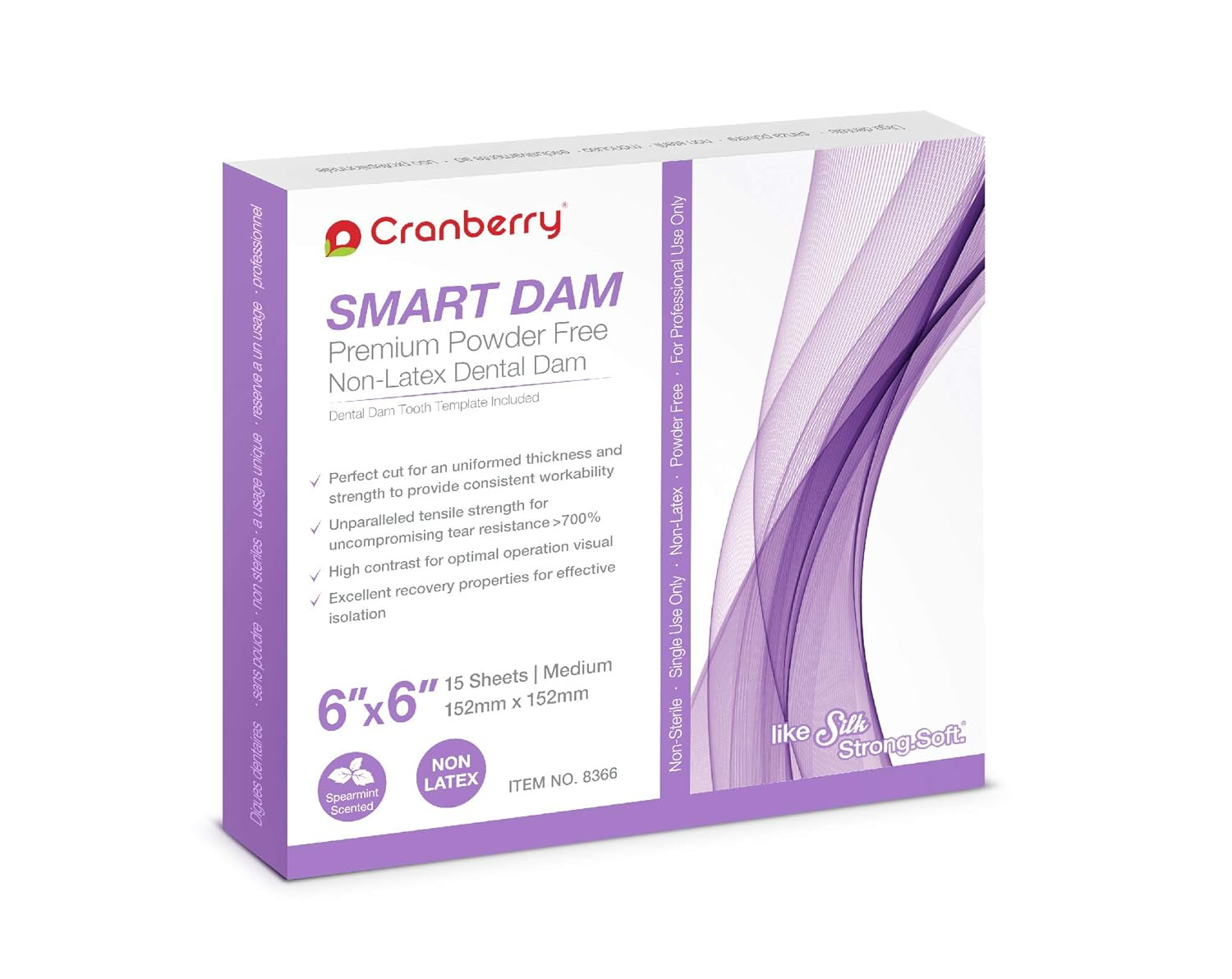Cranberry CR8366 Smart Dam Non-Latex Powder-Free, Spearmint