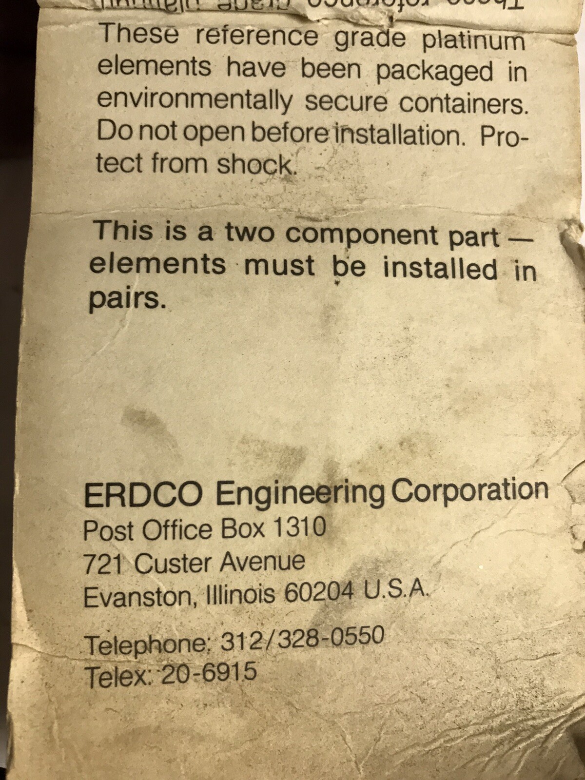 Erdco Catalytic Analysis Elements CGAA-4648 2 Each Platinum
