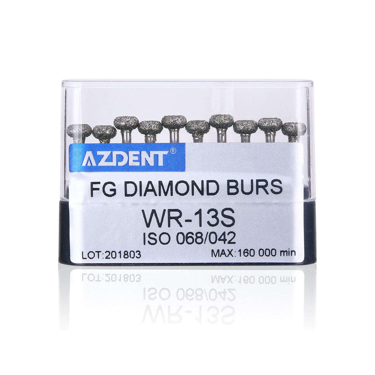 10pcs/box AZDENT Dental Diamond Burs Drills FG Burs for High Speed Handpiece