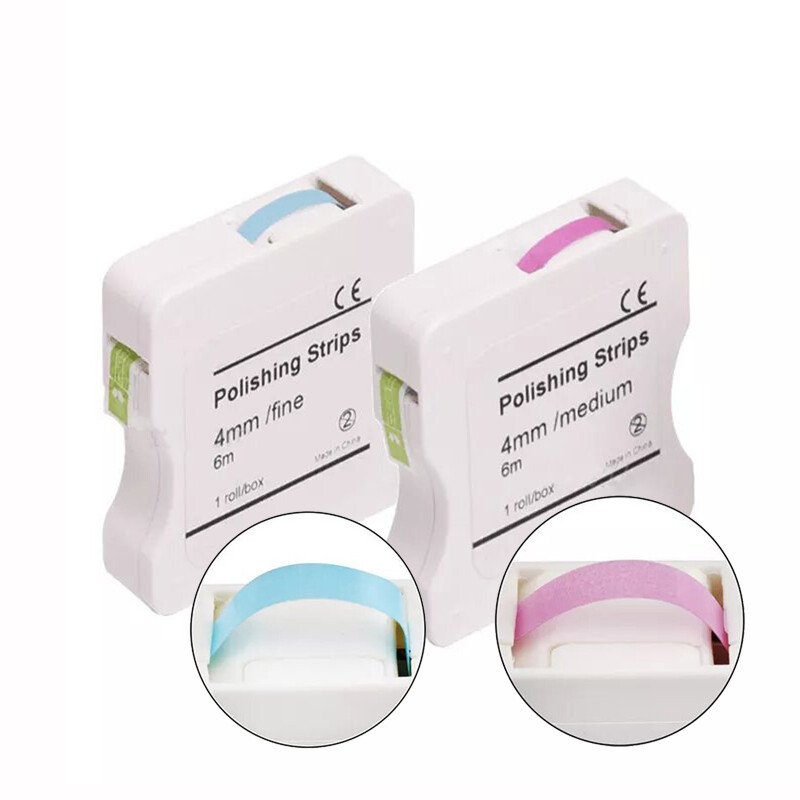 Fine/Medium Grit Resin Polishing Strips File Kit, 4mm x 6M, Dental Sanding Teeth