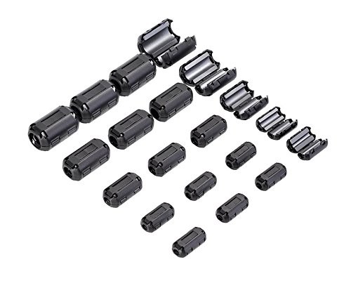 20 Pcs Snap on Ferrite Core Cord Ring RFI EMI Noise Filter Suppressor Cable Clip
