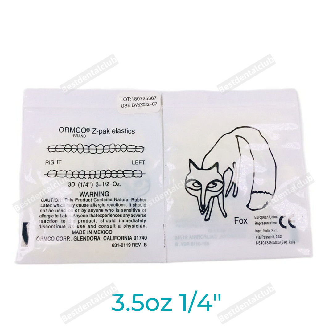 Dental Orthodontic Rubber Bands Super Elastics Latex Braces Yellow Color 3.5 oz