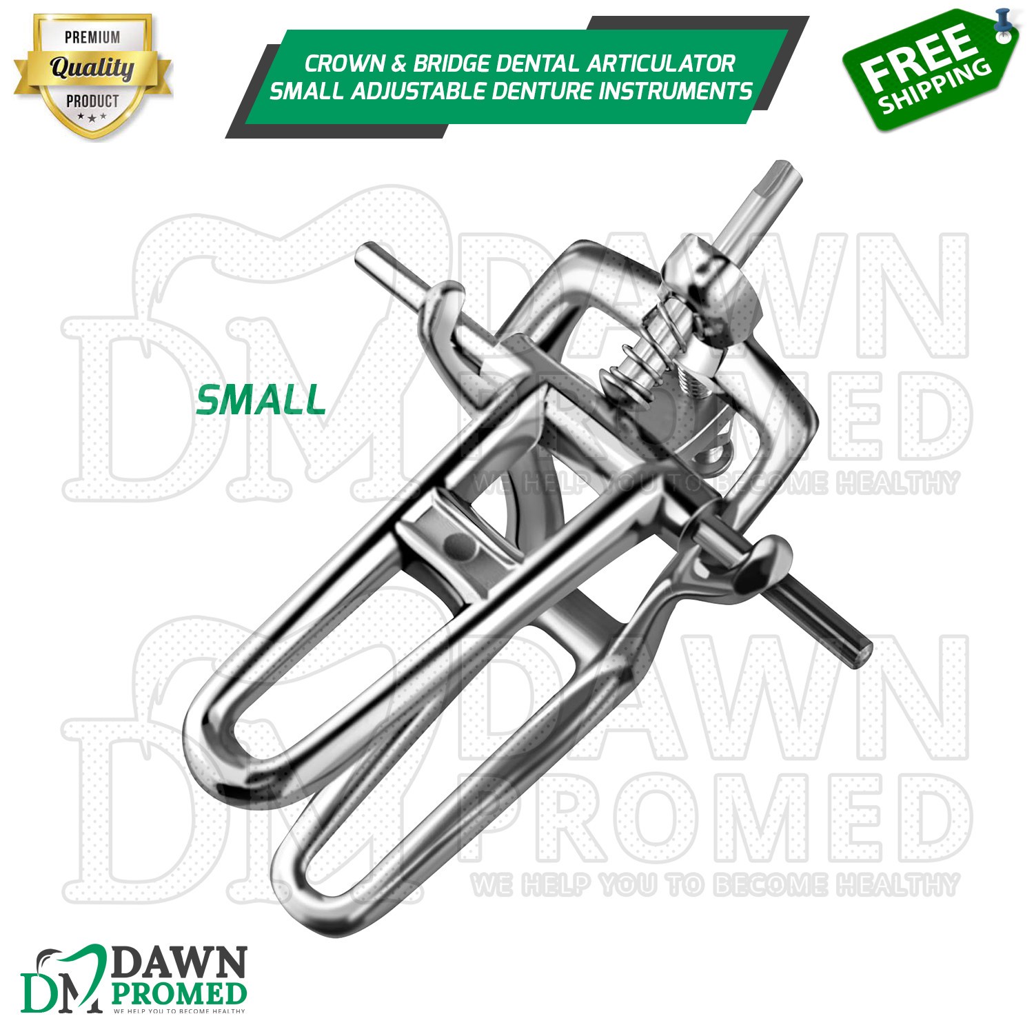 Dental Lab Articulator Chrome Plated Adj Denture Low, High Arch, Crown & Bridge