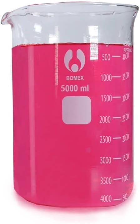 Scientific 5000Ml Glass Beaker 3.3 Borosilicate Glass Double Scale Graduated…