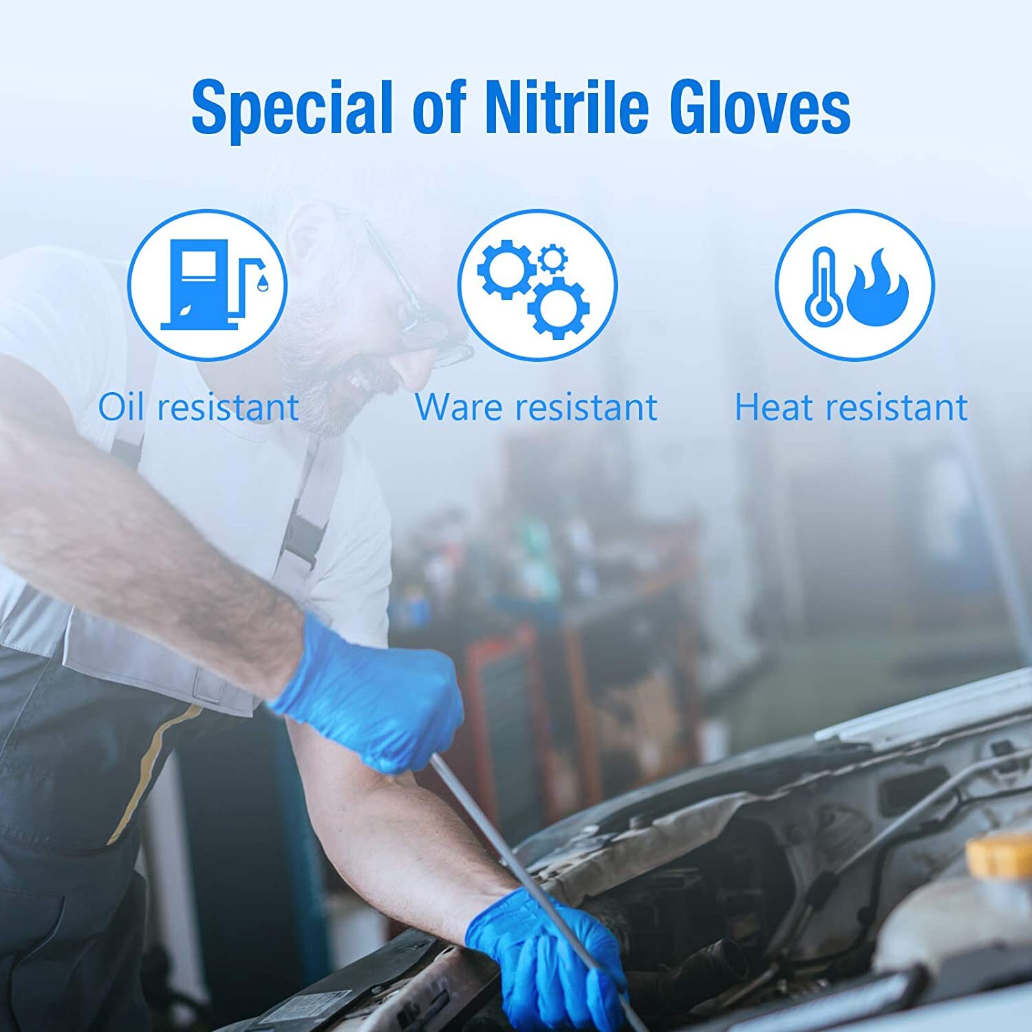3000pcs Nitrile Exam Gloves Durable Thicken 4mil Non-Latex Powder Free S/M/L/XL