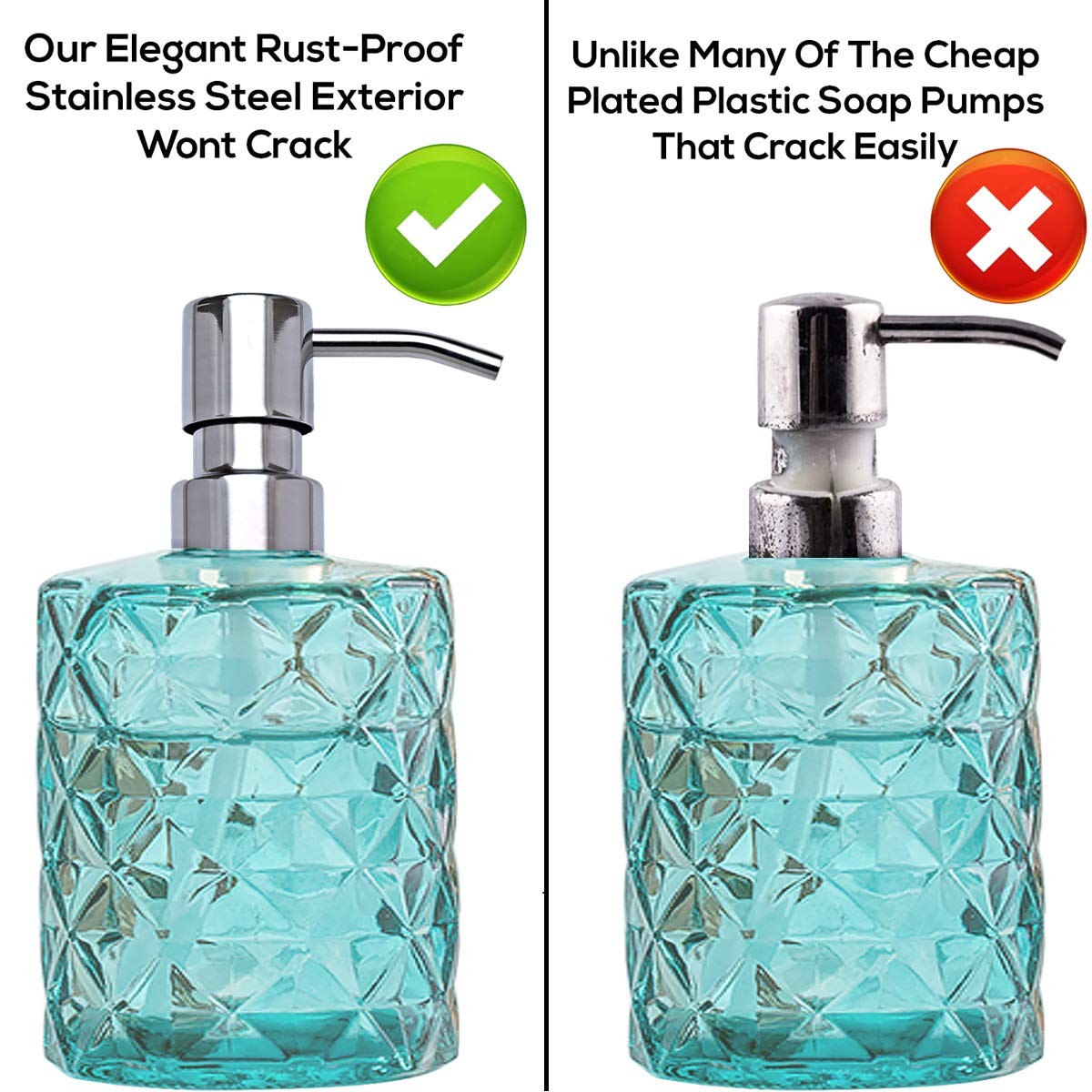Chrome Soap Dispenser Pump Replacement – Silver 304 Rust 1pcs, Chrome-silver