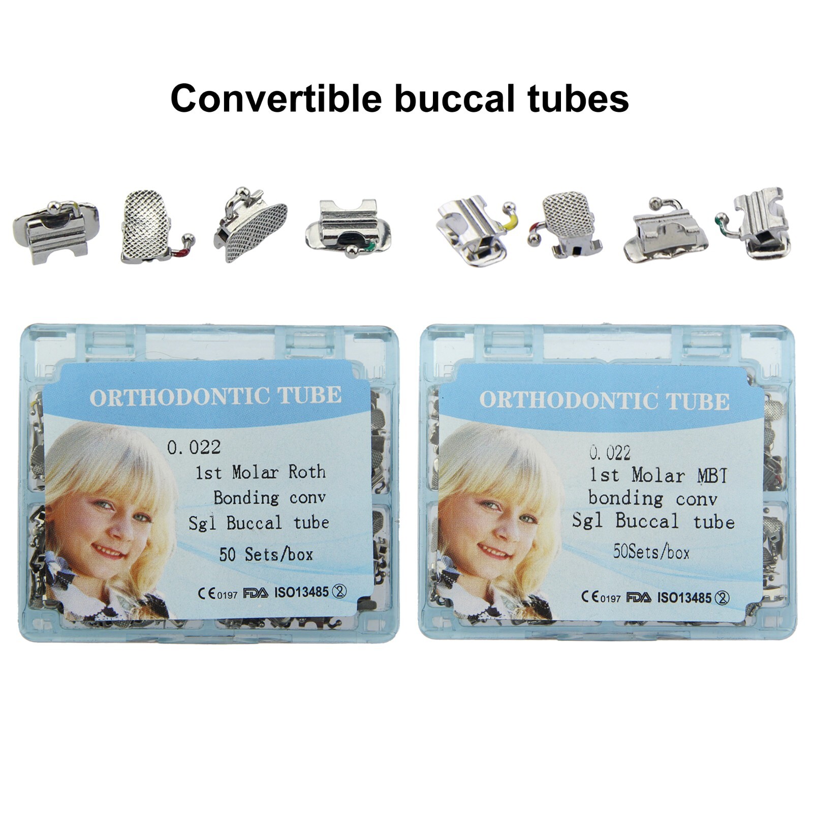 tubos de ortodoncia Dental Orthodontic Buccal Tube 1st 2nd Molar MBT Roth 022