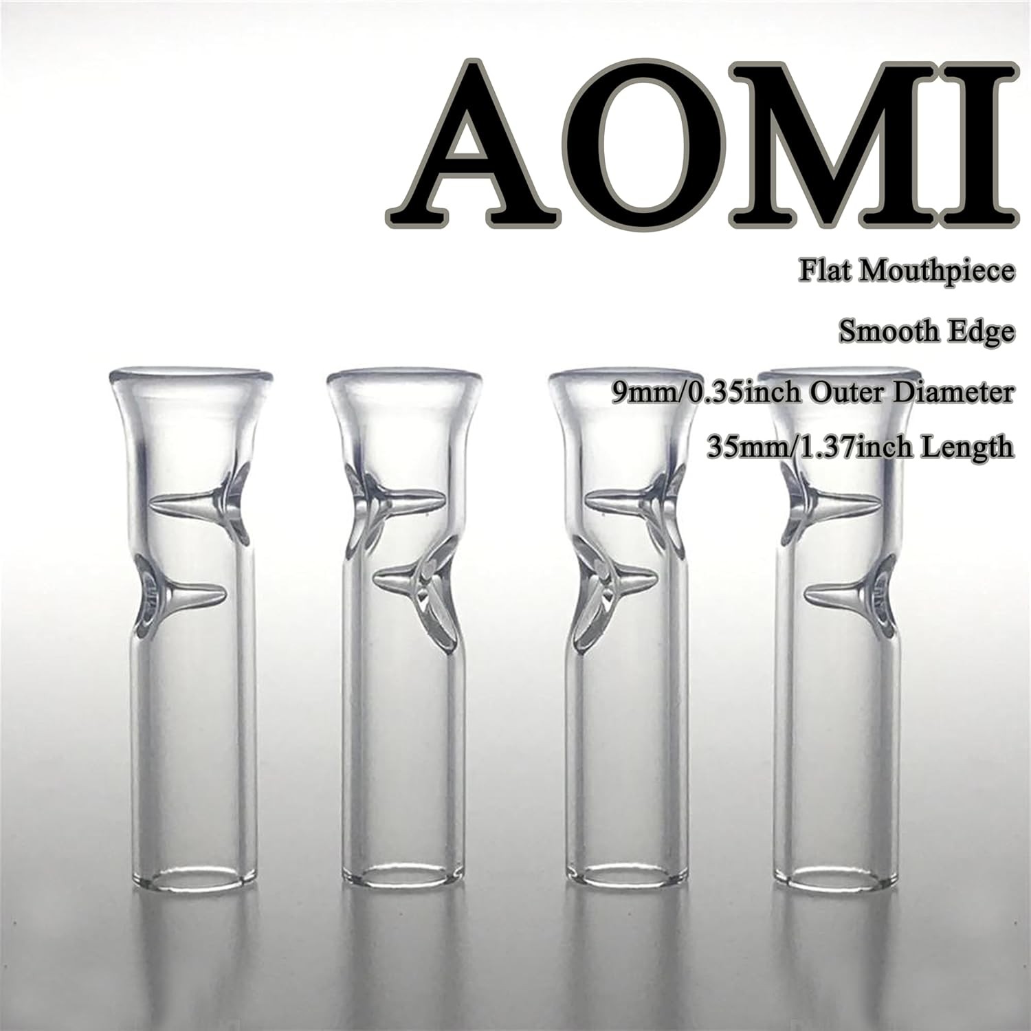 Reusable Glass Filter Tips Mouthpieces, Glass Tip Ø9mm Outer Diameter 35mm Leng