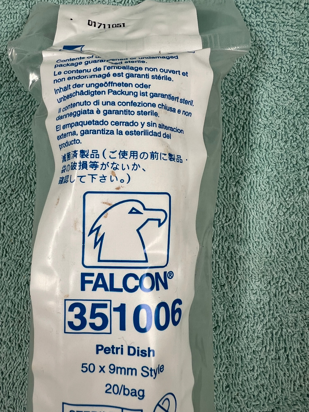 Falcon 351006 Petri Dish 50 x 9mm 20/bag Sterile Becton Dickinson Labware USA