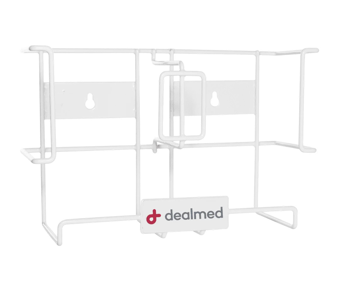 Dealmed Triple Glove Box Holder, Horizontal Wall Mount or Countertop, White, Ea.