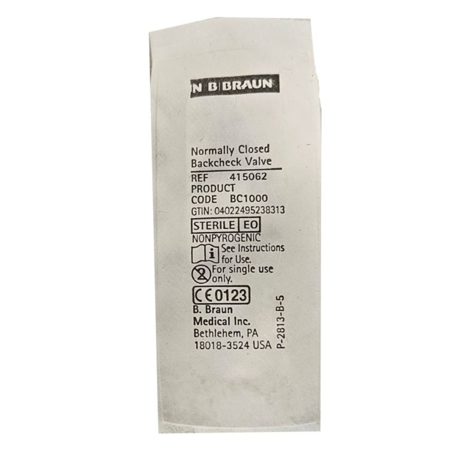 *100-Pieces* B. Braun Normally Closed Check Valve Sterile 415062