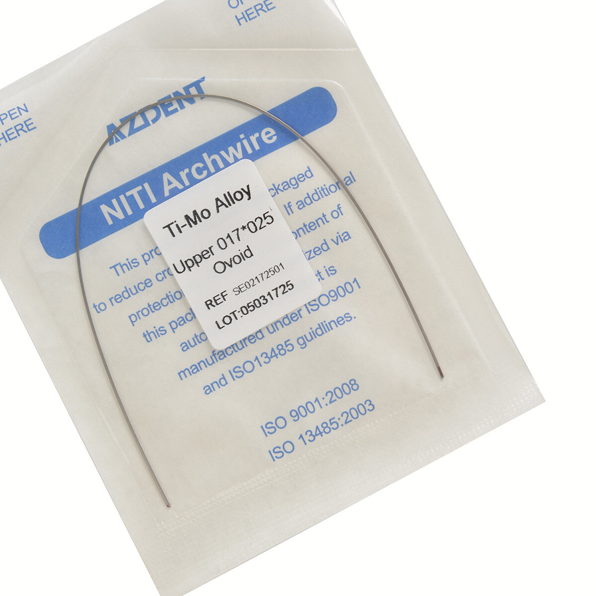 Dental Beta TMA Arch Wires Ti-Mo Alloy Rectangular Ovoid Form 17X25Upper /Lower