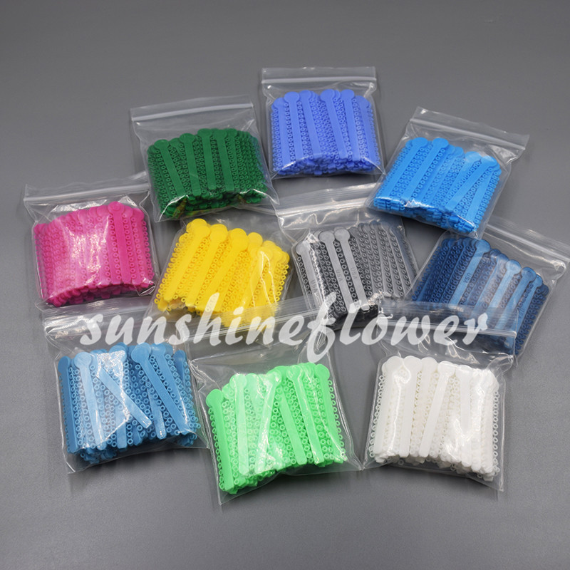 1 Bag Dental Orthodontic Ligature Ties Elastic Rubber Bands 45 Colors 1040 Pcs
