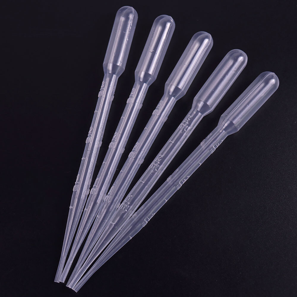 200Pcs 3ml Disposable Plastic Eye Dropper Set Transfer Lab Graduated Pipettes US