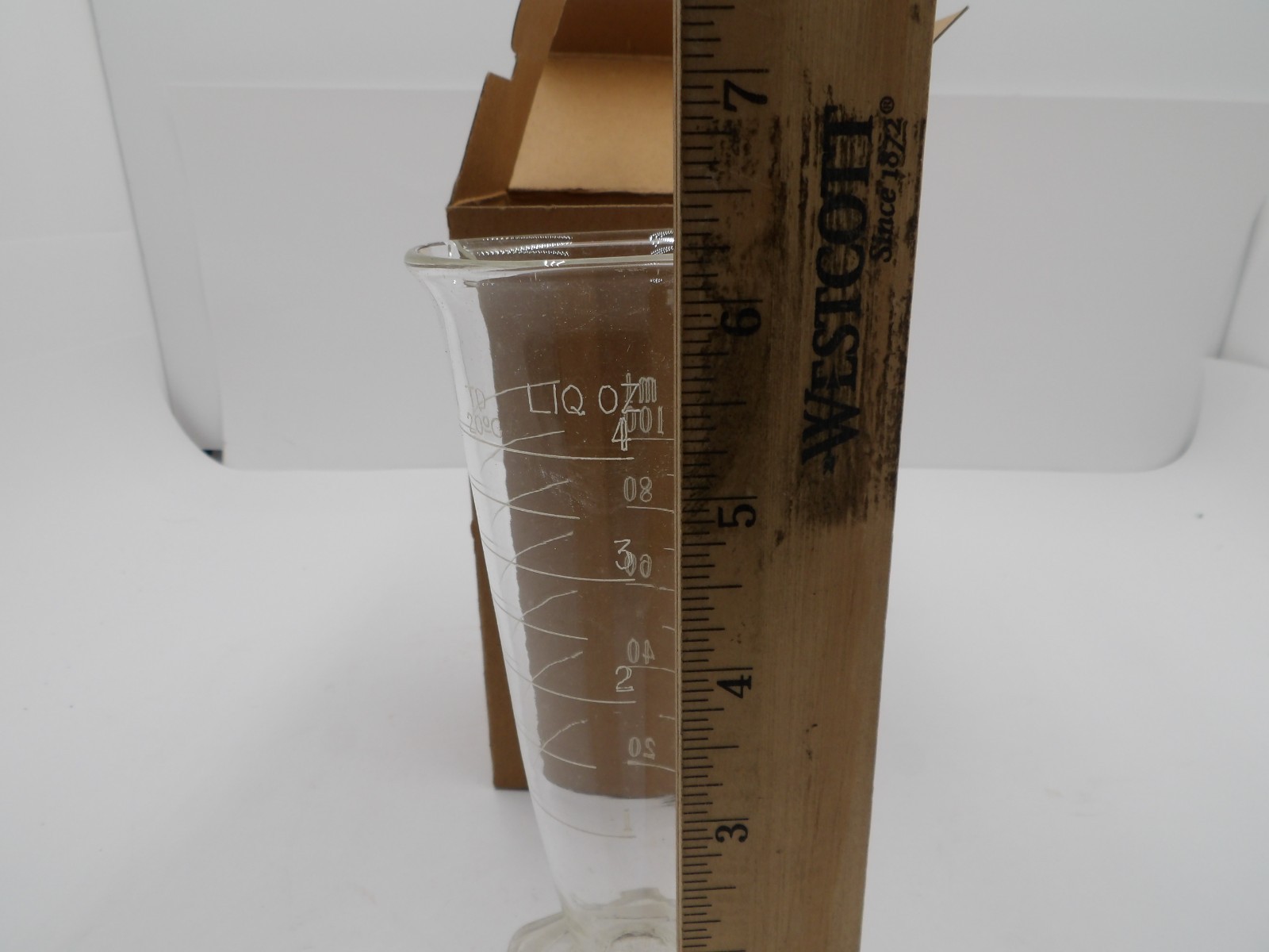 Vintage Kimble 60345 KIMAX Glass Dual Scale Pharmaceutical Graduates 4oz-100ml