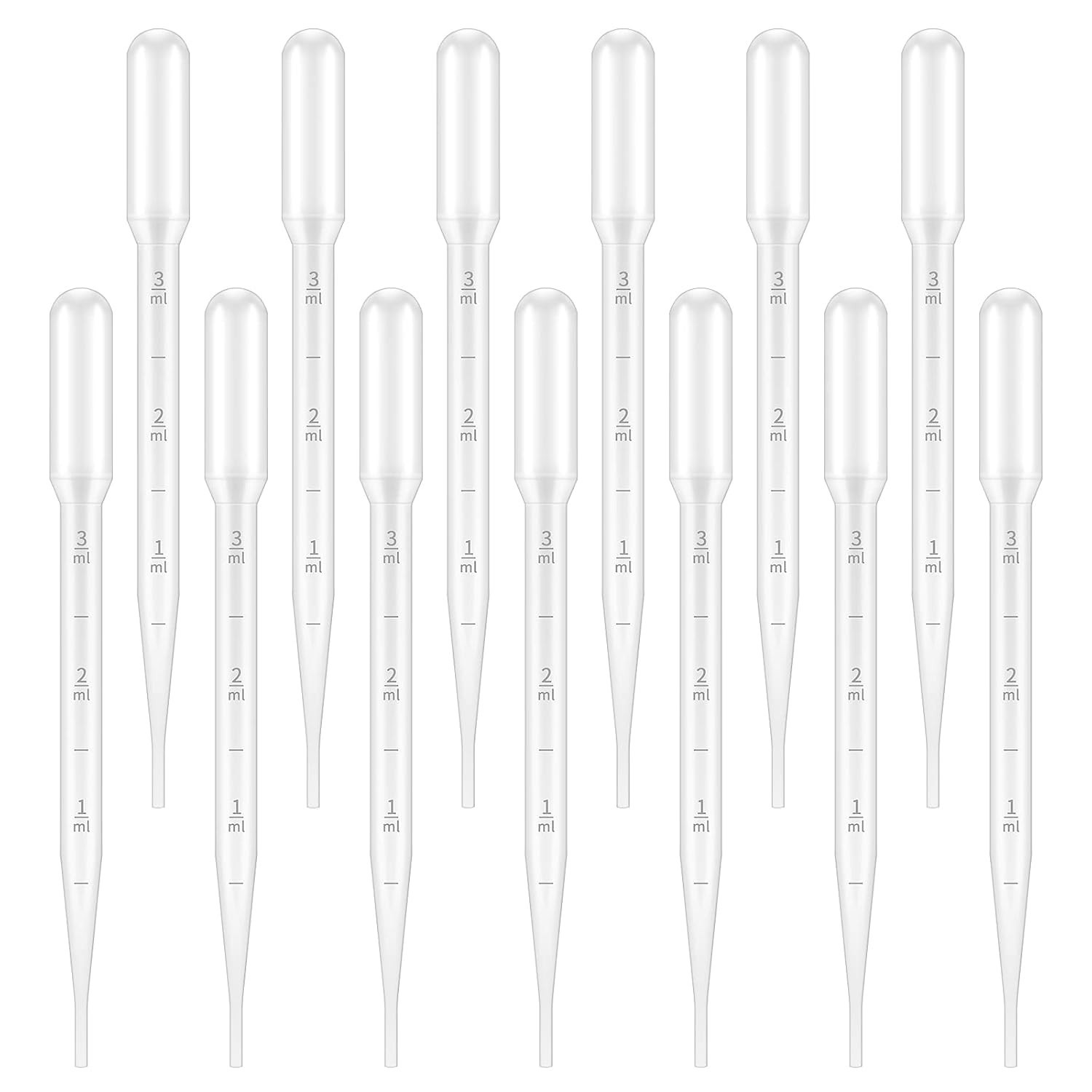 100PCS 3ml Disposable Plastic Pipettes, Essential Oils Graduated Transfer Pip…