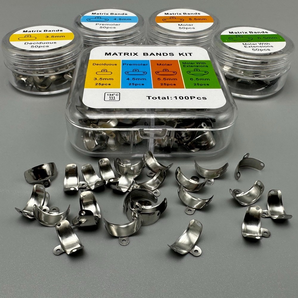 Dental Nickel Titanium Clamping Ring Matrix Bands Sectional Contoured Matrix
