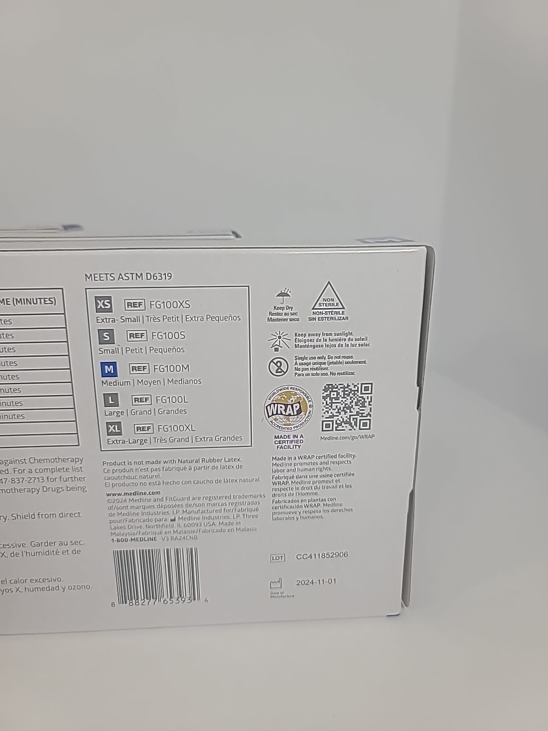 (3) Medline FitGuard (FG100M) Nitrile Exam Gloves, Size Medium, Count – 100ea