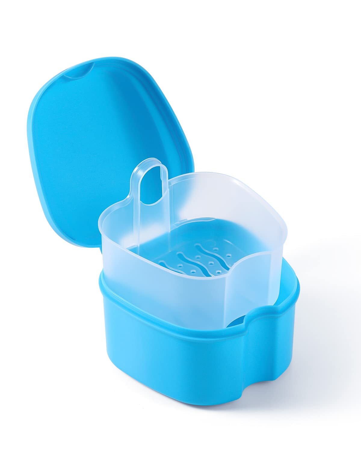 JMU Dental Denture Storage Case Box Mouthguard Container W/Strainer Basket