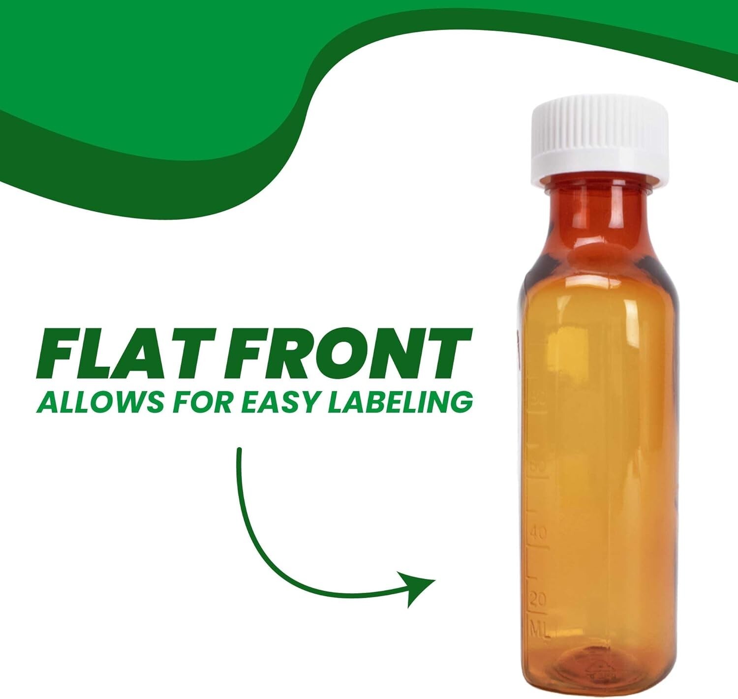 Generic Plastic Amber Oval Liquid Medicine Bottles, 4oz, 25 Count