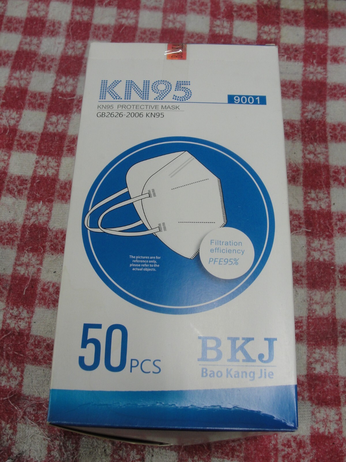 (50) Pieces BKJ White KN95 Protective Face Mask Disposable Respirator PFE 95%