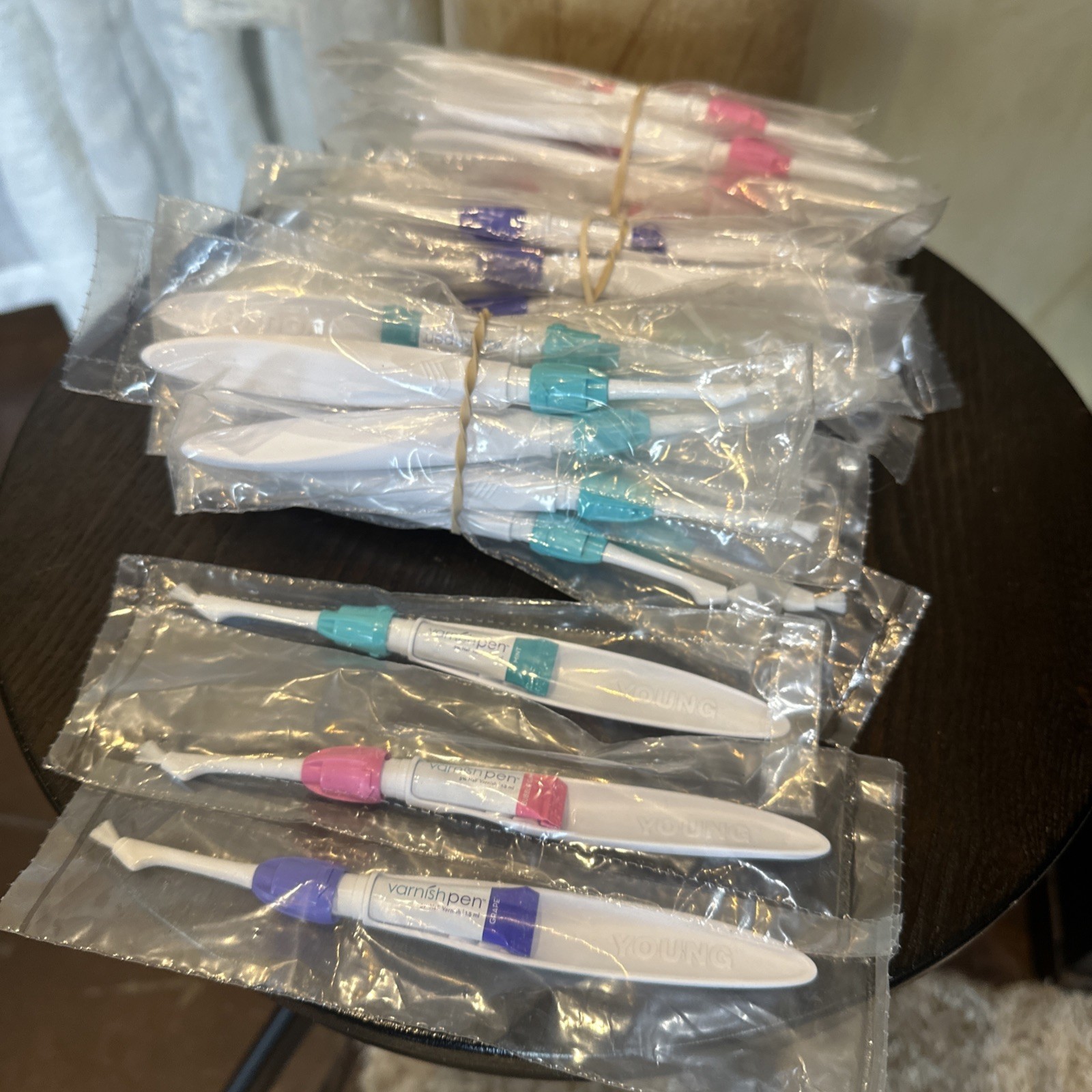 Young Dental 295782 Varnish Pen Assorted 40/Pk 1.5mL Bubble Gum, Grape, Mint