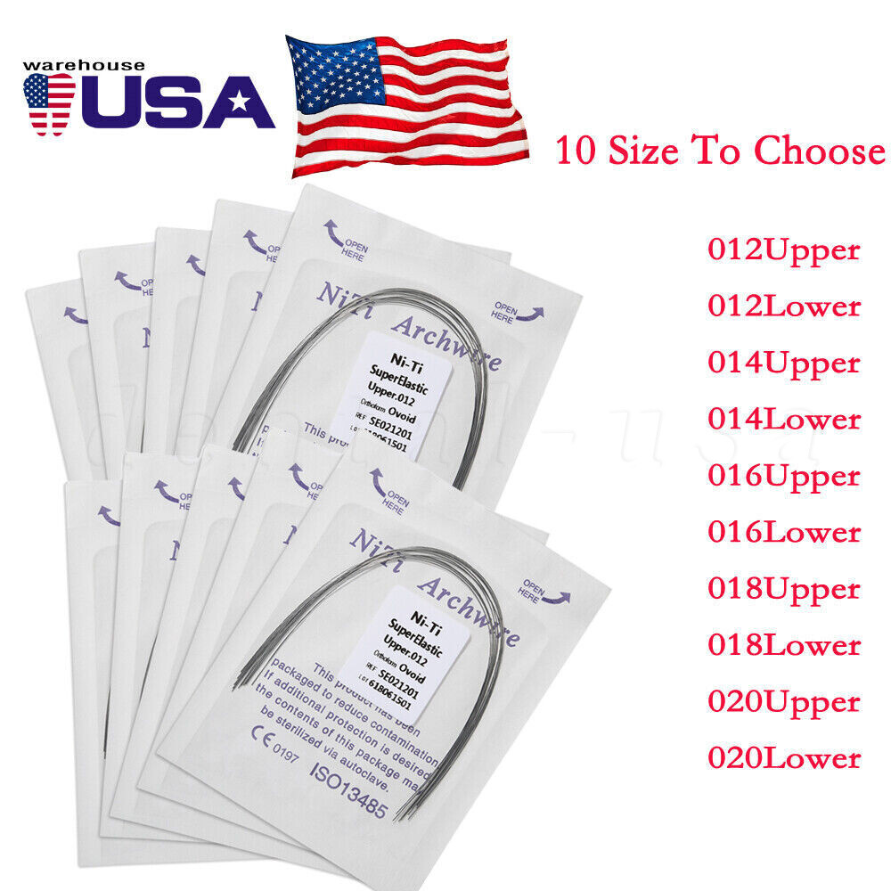 10 pcs/bag Dental Orthodontic Super Elastic Niti Arch Wire Round Ovoid Form