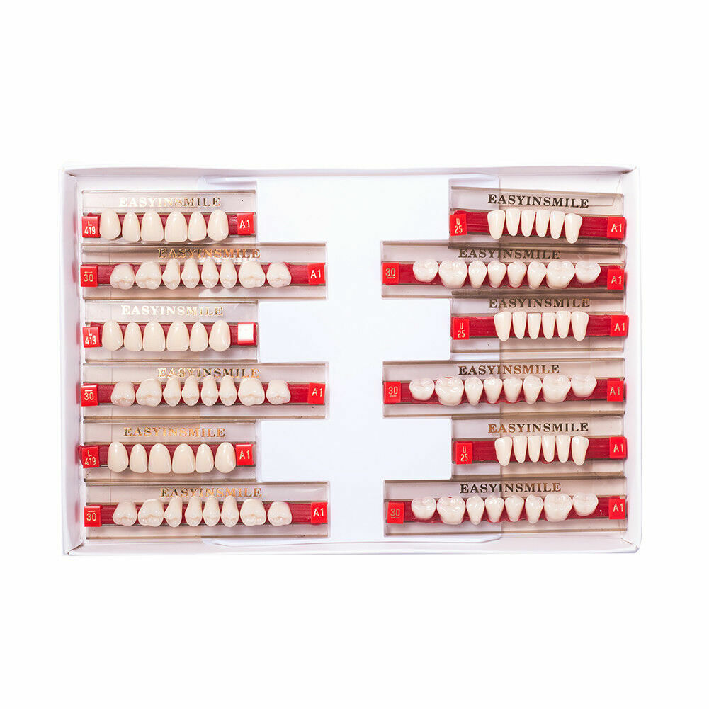 Dental Teeth Set Dental Acrylic Resin Denture A1/2/3 Tooth Posterior Upper/Lower