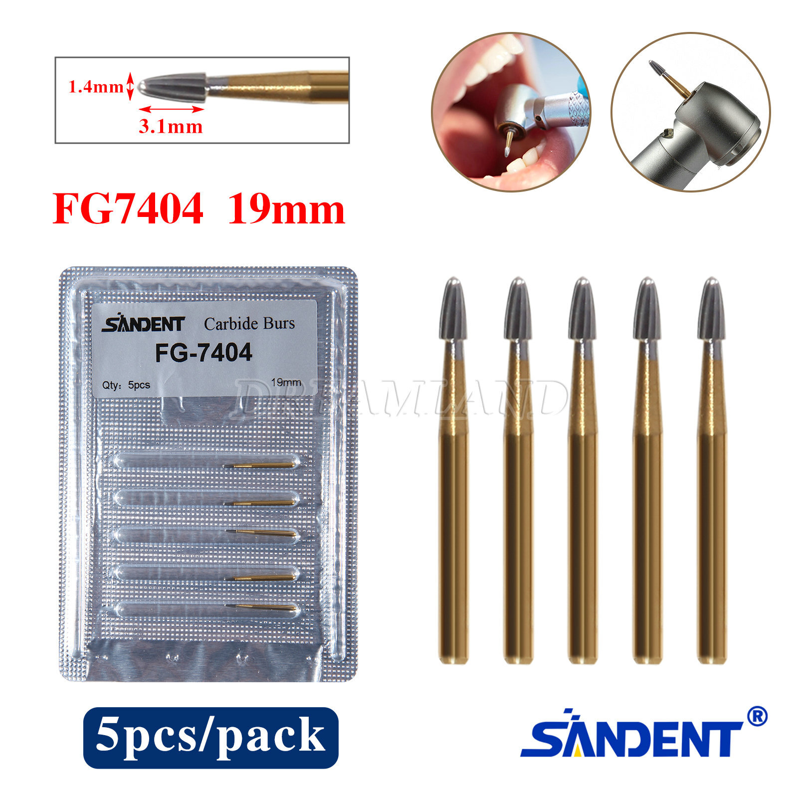 Dental Diamond Burs /Tungsten Steel Carbide Burs FG for High Speed Handpiece