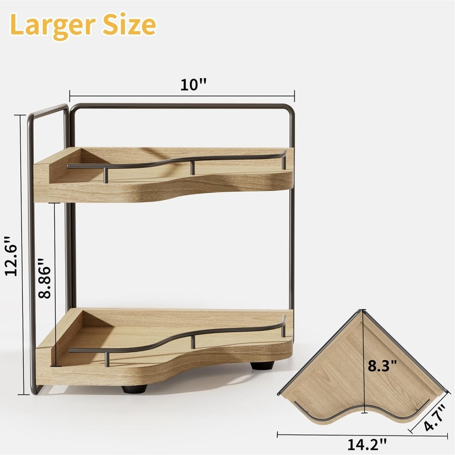 2-Tier Corner Bathroom Counter Organizer with Embedded Screw Holes, Secure & Sta