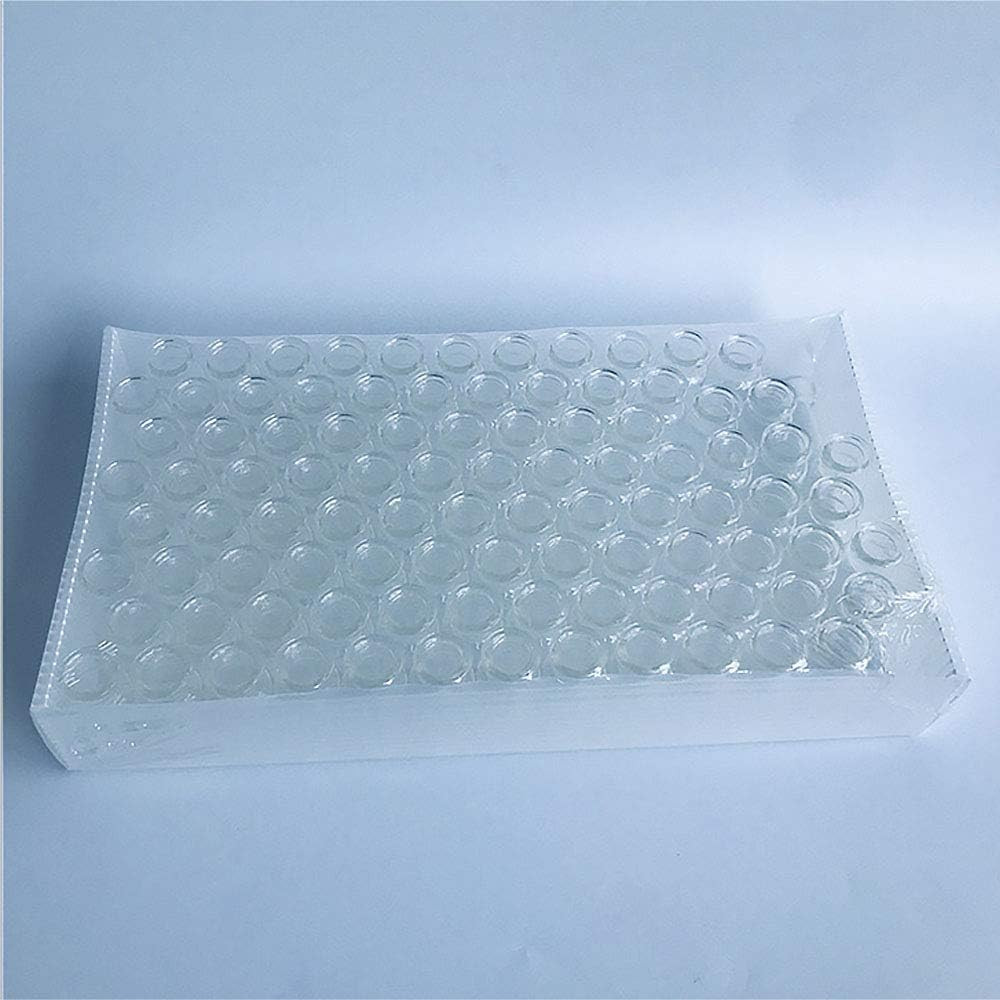 100Pcs 10Ml Vials-Glass Clear Bottom Headspace Vial with Plastic-Aluminum Flip o