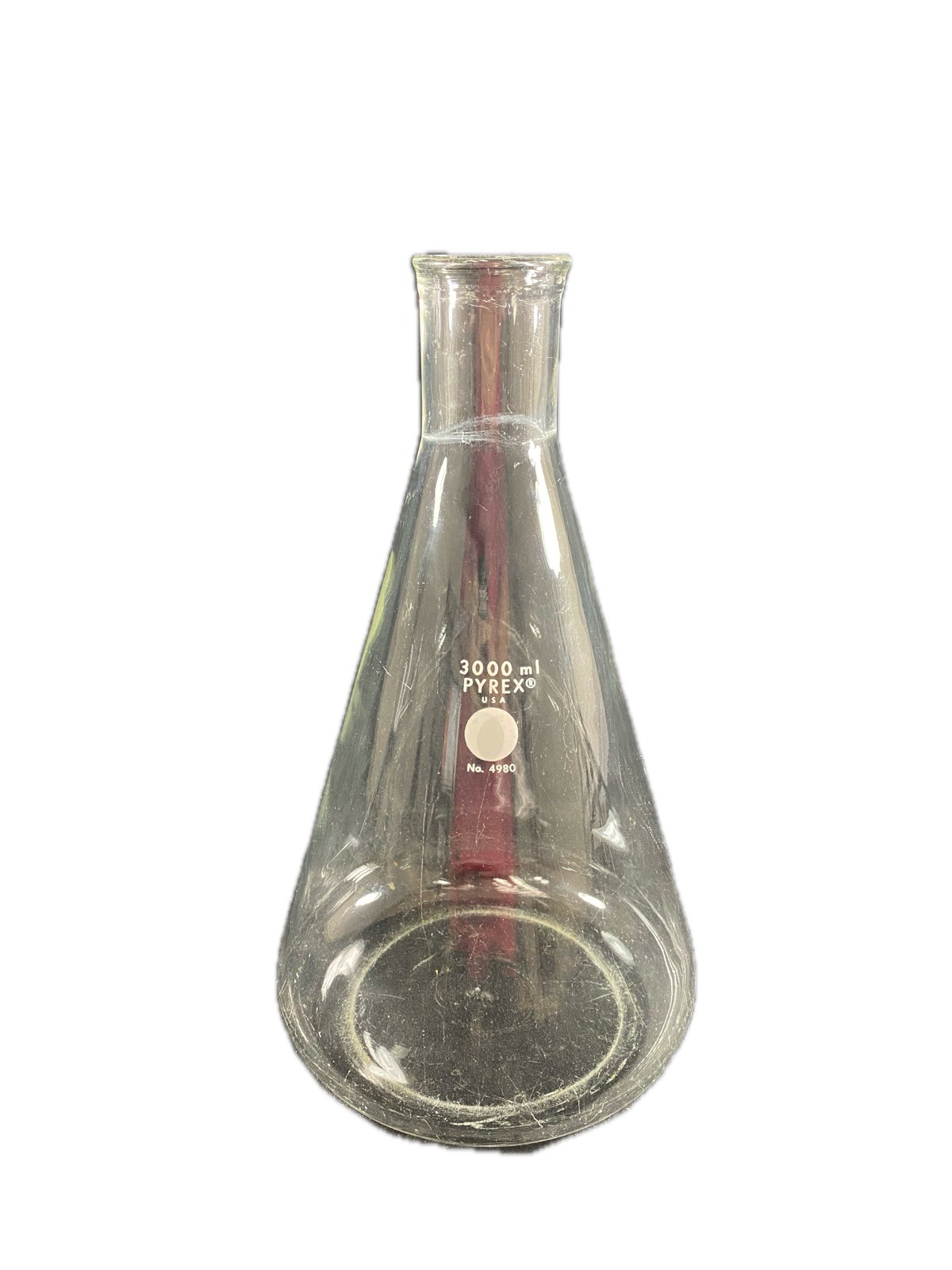 PYREX 3000mL Narrow Mouth Erlenmeyer Filtering Flask Heavy Duty Rim 4980-3L
