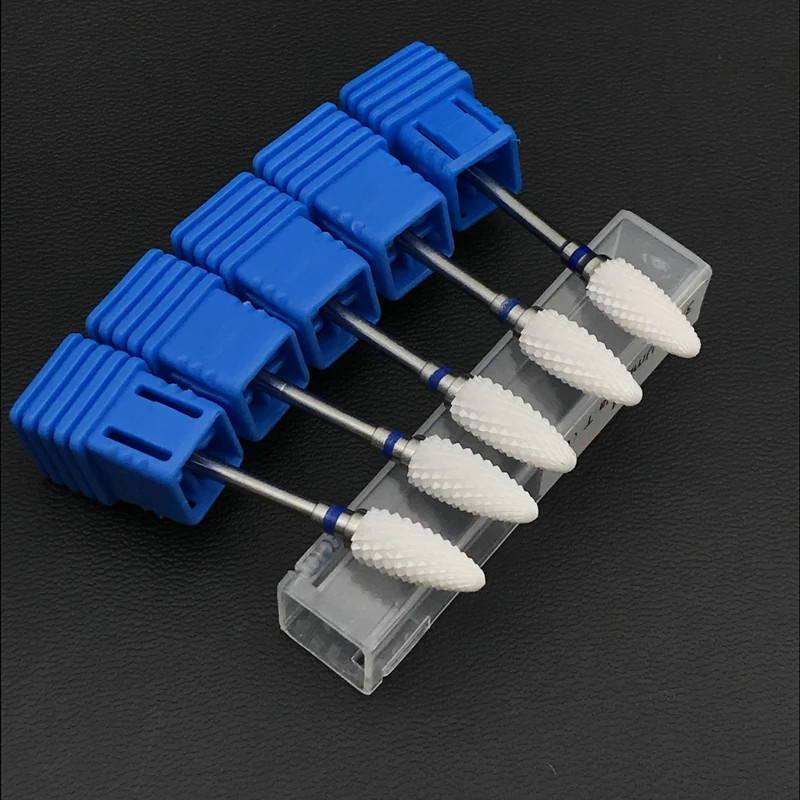 5pc Dental Lab Zirconia Ceramic Burs Bullet Shape 3/32 HP Shank Polisher Drills