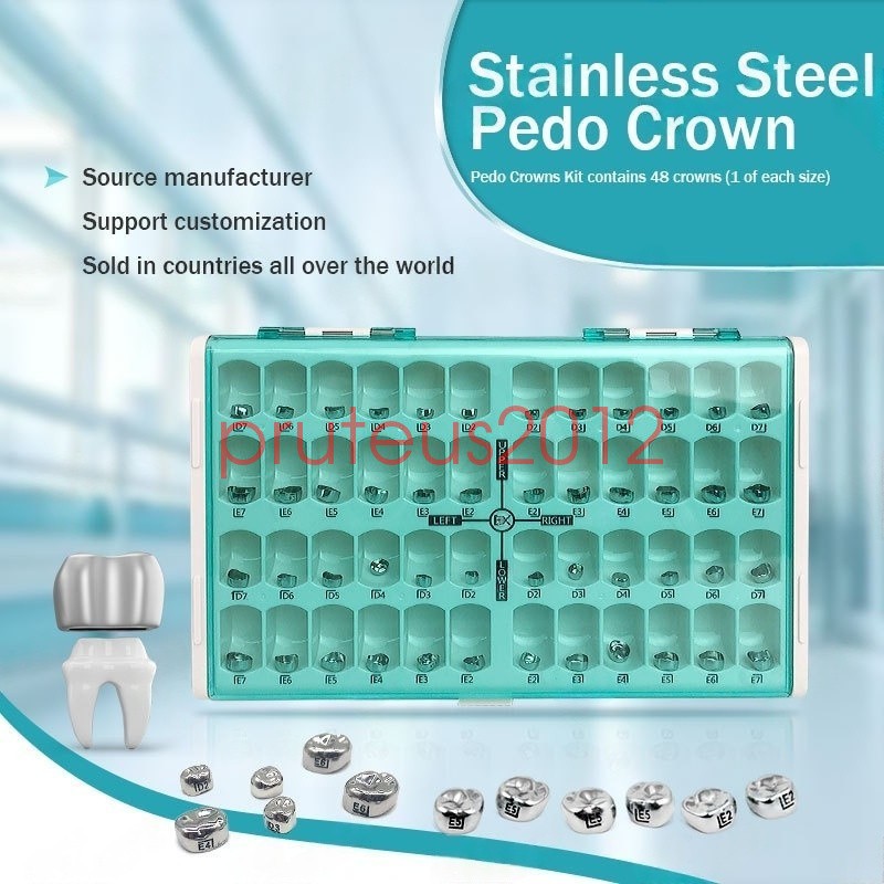 Dental Stainless Steel Primary Pediatric Pedo Molar Crowns Baby Kids Teeth Crown